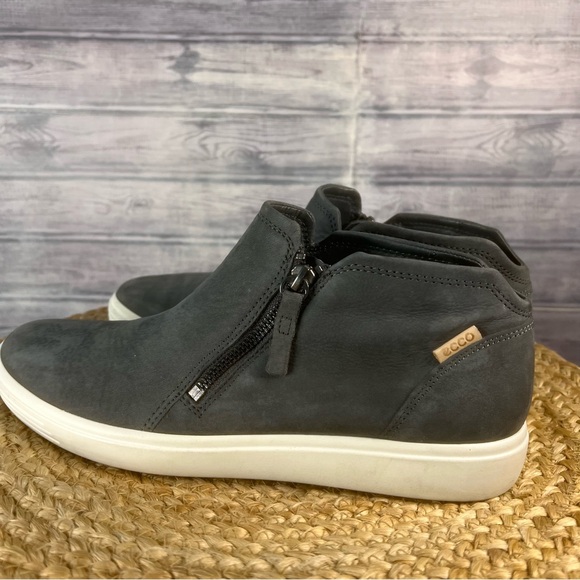 ECCO Soft 7 Nubuck Zip Bootie Women's Sneakers Size 10-10.5 Euro 41 Grey NWOB - Picture 3 of 15